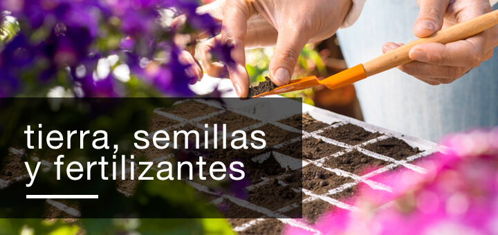 Tierra, semillas y fertilizantes