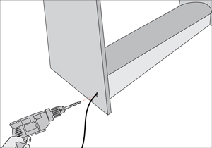 Perforaciones para pasar cables de luces led